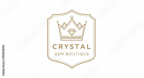 Crystal Gem Boutique Luxury Jewelry Logo Design.