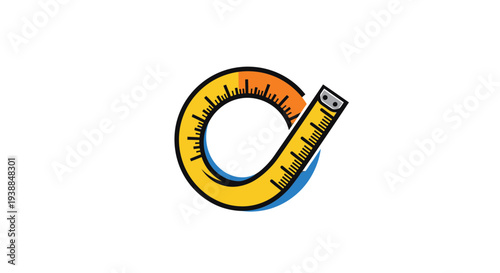 Measuring Tape Illustration with Yellow Color.