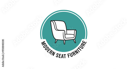 Modern Chair and Ottoman Furniture Logo.