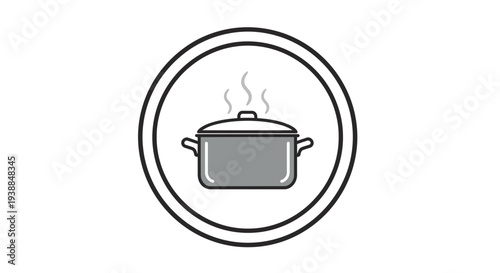 Simple Line Drawing of a Pot.