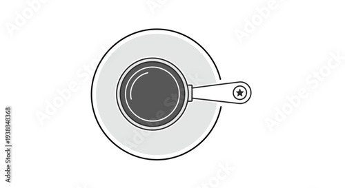 Simple Line Drawing of Coffee Cup.