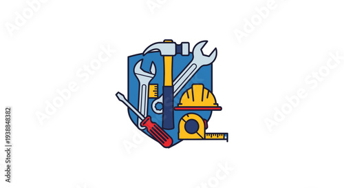 Toolbox with Wrenches and Pliers Illustration.