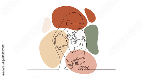 Minimalist Line Drawing of a Womans Face.