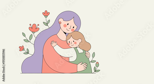 Mother Holding Child in Her Arms.