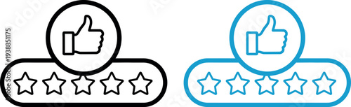Thumbs up icons with star ratings