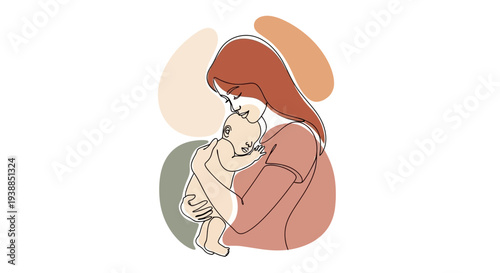 Woman Holding Baby in Her Arms.