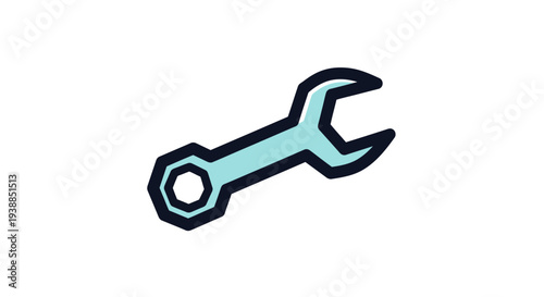 Adjustable Wrench Tool Icon Illustration.