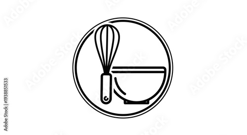Baking Tools Whisk and Spatula Illustration.