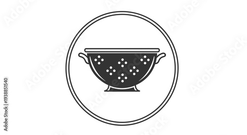 Black and White Urn Icon with Dots.