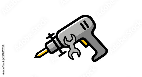 Drill Tool with Wrench and Screw.