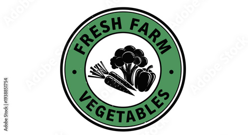 Fresh Farm Vegetables Logo Design Element.