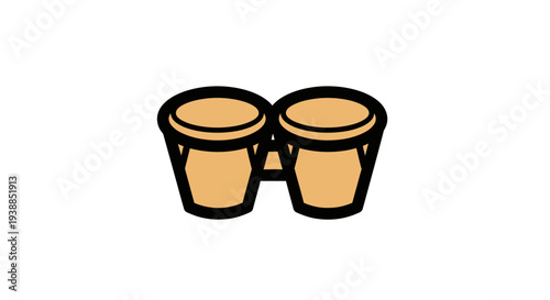 Pair of Bongo Drums Illustration 1.