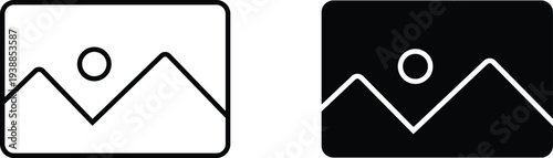 Image Gallery Placeholder Icon Set – Photo Picture Frame Vector Illustration