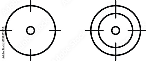 Target Crosshair Icon Set – Aim Focus and Accuracy Vector Illustration