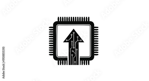 Vector arrow icon in microchip