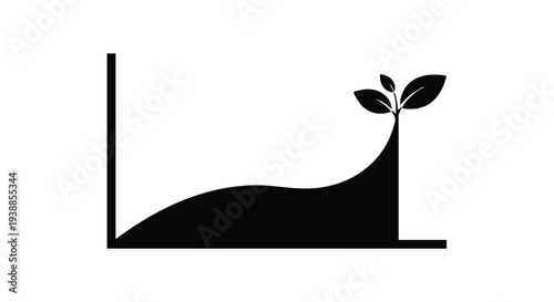 Vector icon of a plant growing from a graph