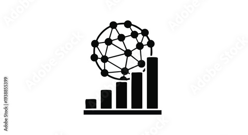 Vector business graph and network icon
