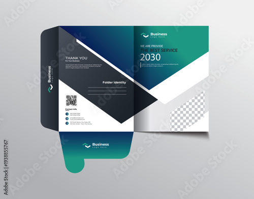 Professional presentation folder design template for corporate business and office stationery