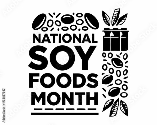 Soy Foods and Soy Products Vector, National Soy Foods Month Celebration Illustration