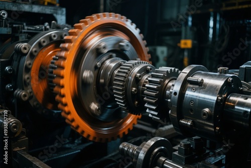 Industrial gear assembly in mechanical machinery
