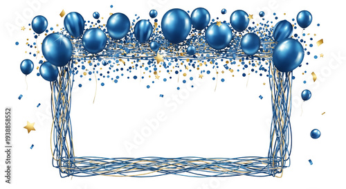 Blue Balloons Gold Confetti...
