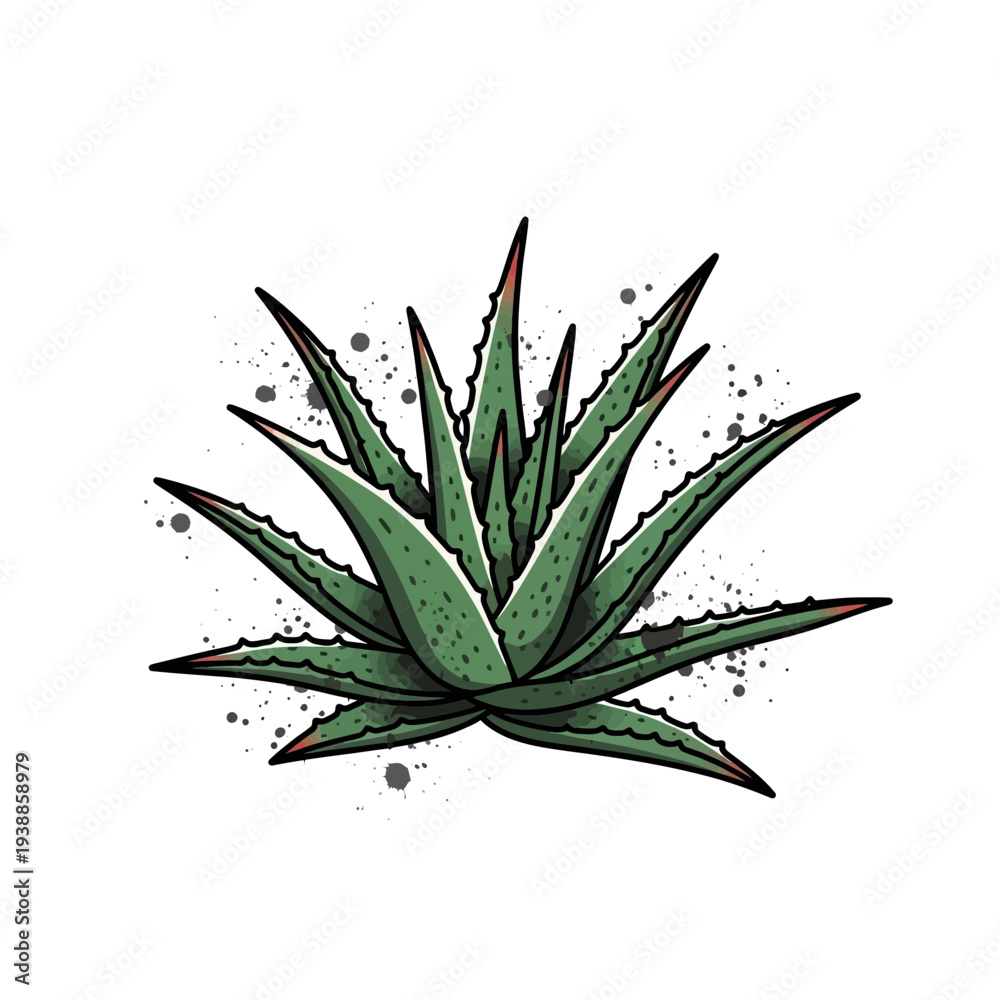 Fototapeta premium Aloe Vera Plant Illustration