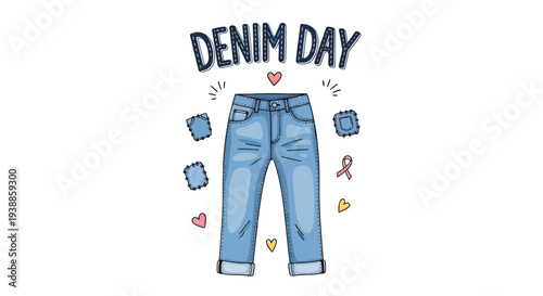 Denim Day Illustration with Jeans and Icons.