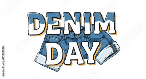 Denim Day Text with Jeans Illustration.