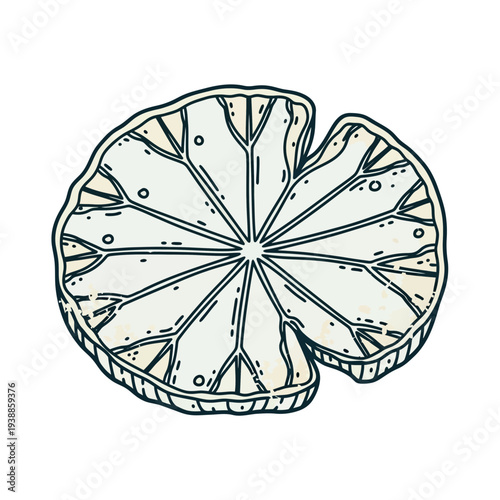 Hand-drawn lily pad illustration