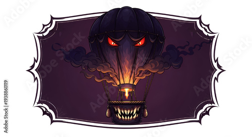 Dark Pixel Art Hot Air Ball...
