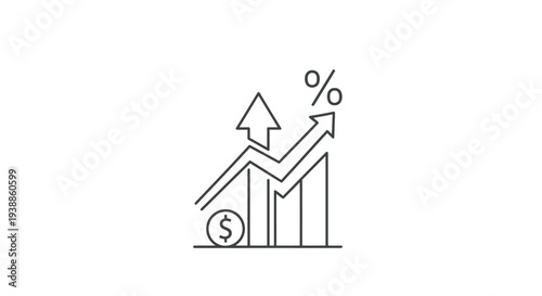 Financial growth graph representing profit increase
