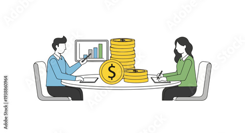 Professional wealth advisory and investment meeting