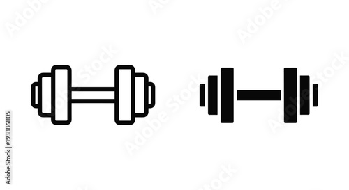 A pair of dumbbells for strength training and fitness exercises