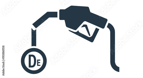 Bild auf Leinwand Dark blue fuel pump nozzle icon with diesel symbol vector illustration