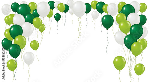 Green White Balloons Festiv...