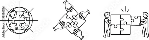 Three black and white technical drawings