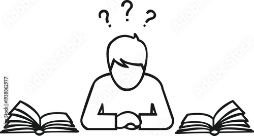 Silhouette of a student studying with confusion late at night