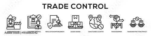 Trade Control web banner icon illustration concept