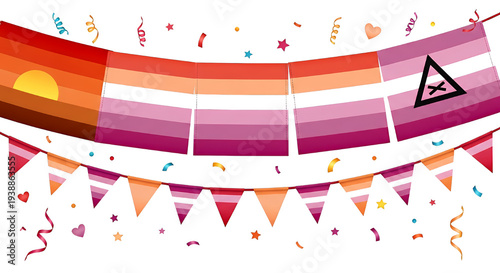 Lesbian Pride Flag Bunting ...