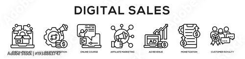 Digital Sales web banner icon illustration concept