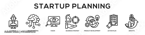 Startup Planning web banner icon illustration concept
