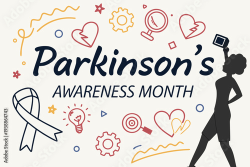 Neurological Disorder Awareness Vector Illustration, Parkinson’s Awareness Month Design