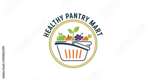 Healthy Pantry Mart Logo Design Element.