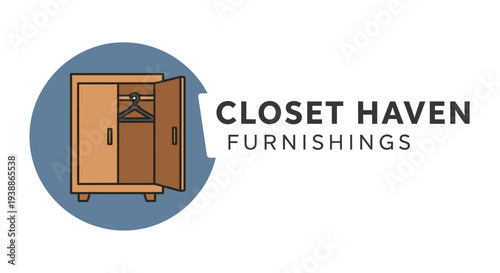 Wooden Wardrobe with Open Door and Hanger.