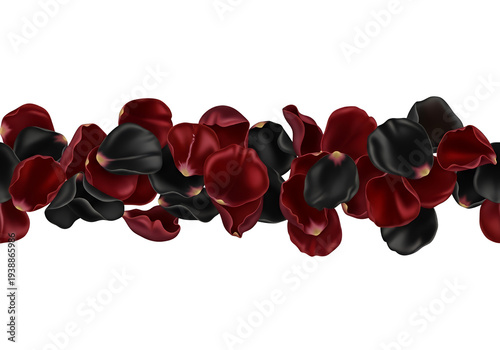 Red Black Rose Petals Falli...