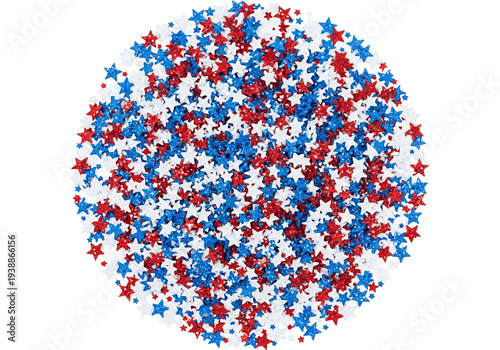 Red Blue White Stars Confet...