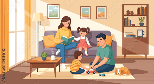 Family Enjoying Quality Time Together at Home.