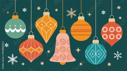 christmas card with christmas tree