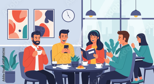 Group of People Sitting Around Table.