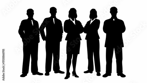 Business professionals standing together in a line